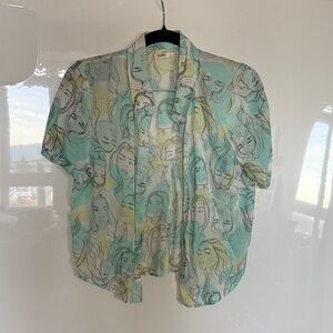 Pull&Bear Multicolor Graphic Button Down Shirt